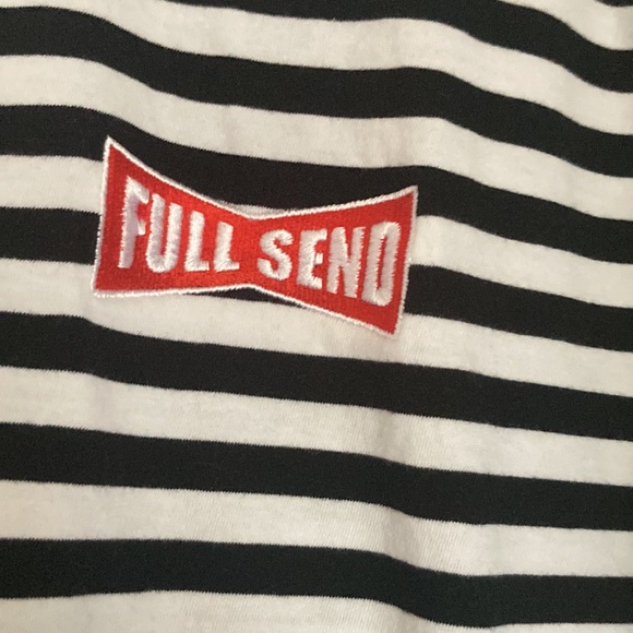 Full send striped graphic tee, barely worn, size Large mens - Picture 2 of 4